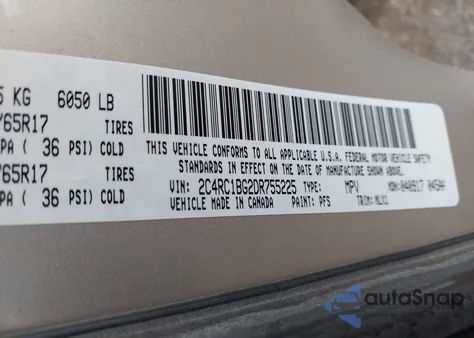 2013 Chrysler Town & Country Touring from USA, damaged, VIN 2C4RC1BG2DR755225